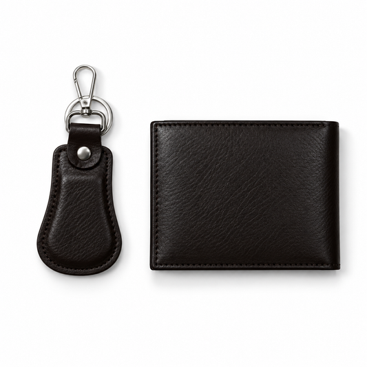 Handmade leather 2 Pcs Giftset |Special Edition Wallet and Keychain With Premium Box