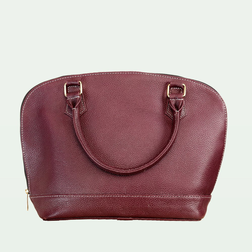 Vionna Leather Handbag Burgundy