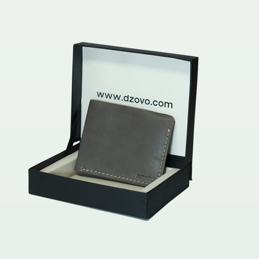 Handmade CardMaster Elite Charcoal Leather Wallet