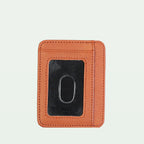 Minimalist Textured Leather Card Holder Wallet with ID Window