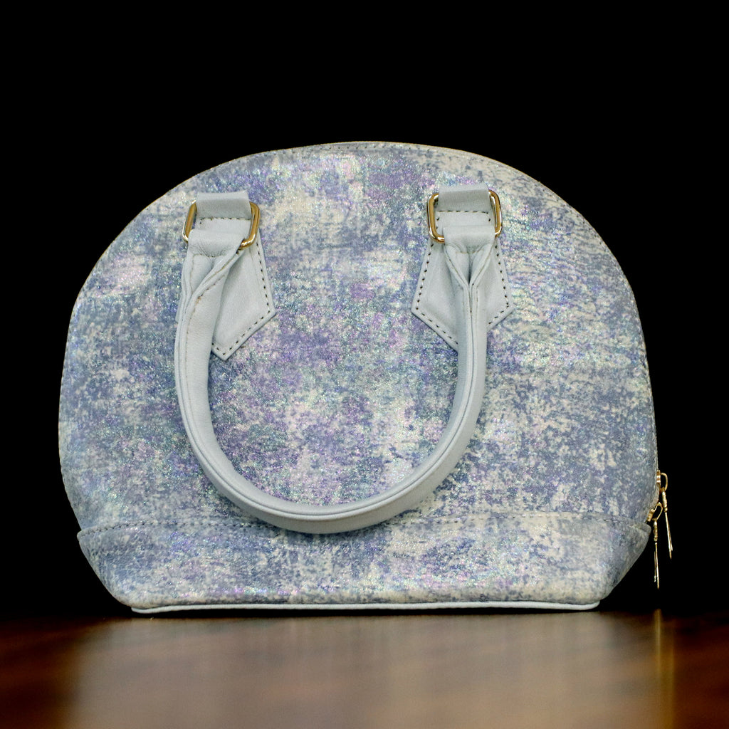 Ethereal Shimmer Dome Italian Leather Handbag
