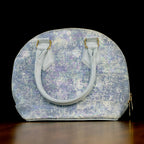 Ethereal Shimmer Dome Italian Leather Handbag