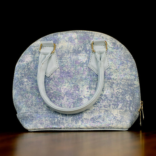Ethereal Shimmer Dome Italian Leather Handbag