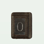 Minimalist Textured Leather Card Holder Wallet with ID Window