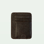 Minimalist Textured Leather Card Holder Wallet with ID Window