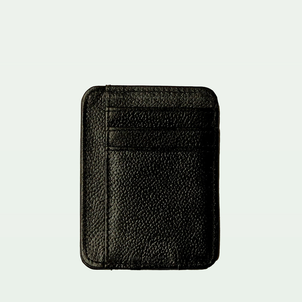 Minimalist Textured Leather Card Holder Wallet with ID Window