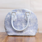 Ethereal Shimmer Dome Italian Leather Handbag