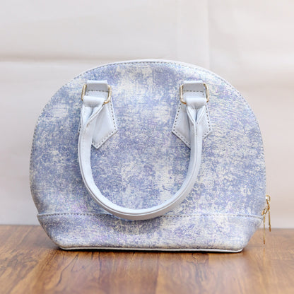 Ethereal Shimmer Dome Italian Leather Handbag