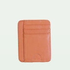 Minimalist Textured Leather Card Holder Wallet with ID Window