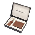 Handmade Leather 2 Piece Gift Set: Wallet Keychain