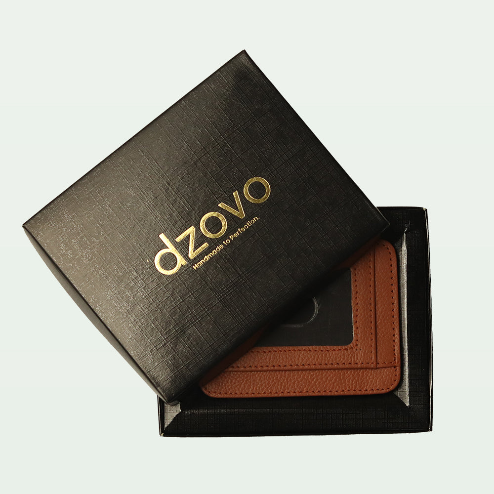 Minimalist Textured Leather Card Holder Wallet with ID Window