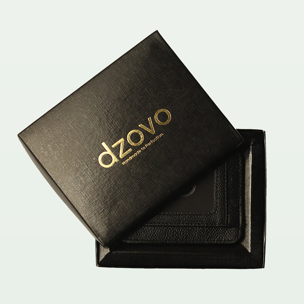 Minimalist Textured Leather Card Holder Wallet with ID Window