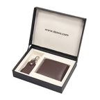 Handmade Leather 2 Piece Gift Set: Wallet Keychain