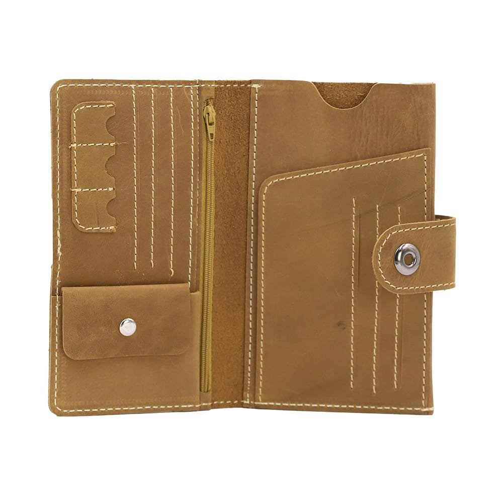 Handmade Onyx Traveler Bi Fold Long Wallet
