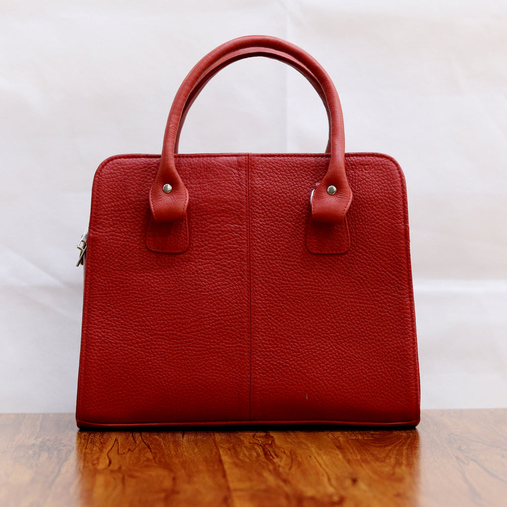 Structured Executive Satchel Genuine Leather Handbag
