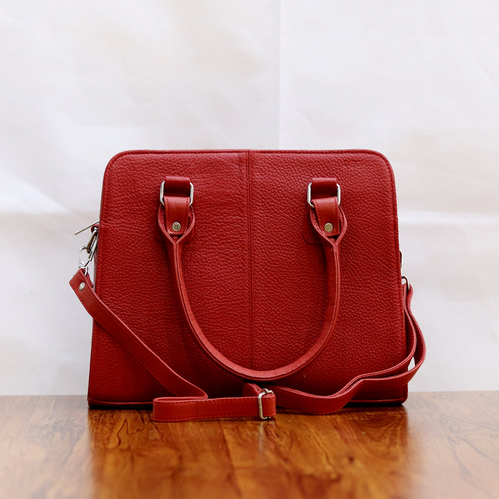 Structured Executive Satchel Genuine Leather Handbag