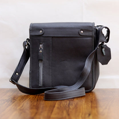 Executive Flap Over Crossbody Leather Bag