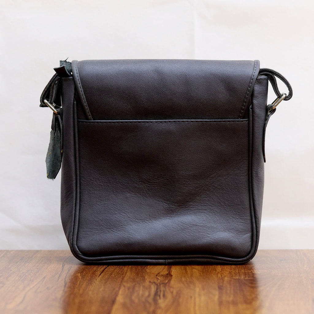Executive Flap Over Crossbody Leather Bag
