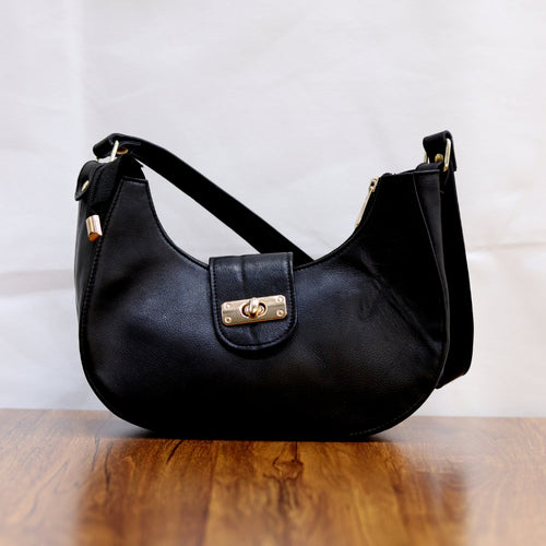 Chic Crescent Shoulder Bag Genuine Leather Handbag