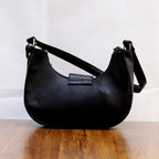 Chic Crescent Shoulder Bag Genuine Leather Handbag
