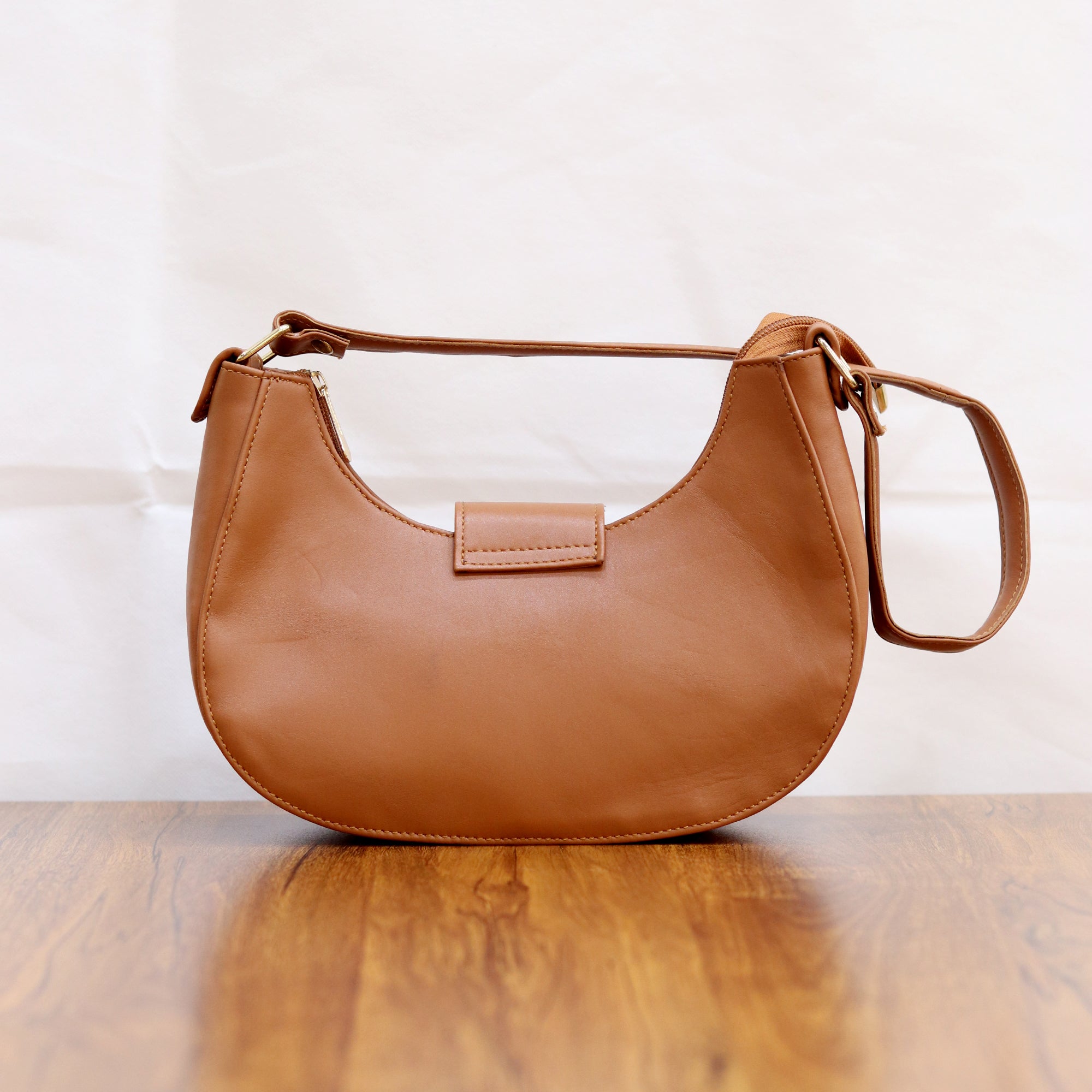 Chic Crescent Shoulder Bag Genuine Leather Handbag
