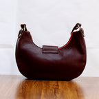Chic Crescent Shoulder Bag Genuine Leather Handbag