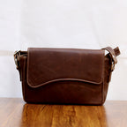Wavy Flap Crossbody Leather Bag