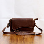 Wavy Flap Crossbody Leather Bag