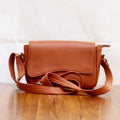 Wavy Flap Crossbody Leather Bag