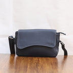 Wavy Flap Crossbody Leather Bag