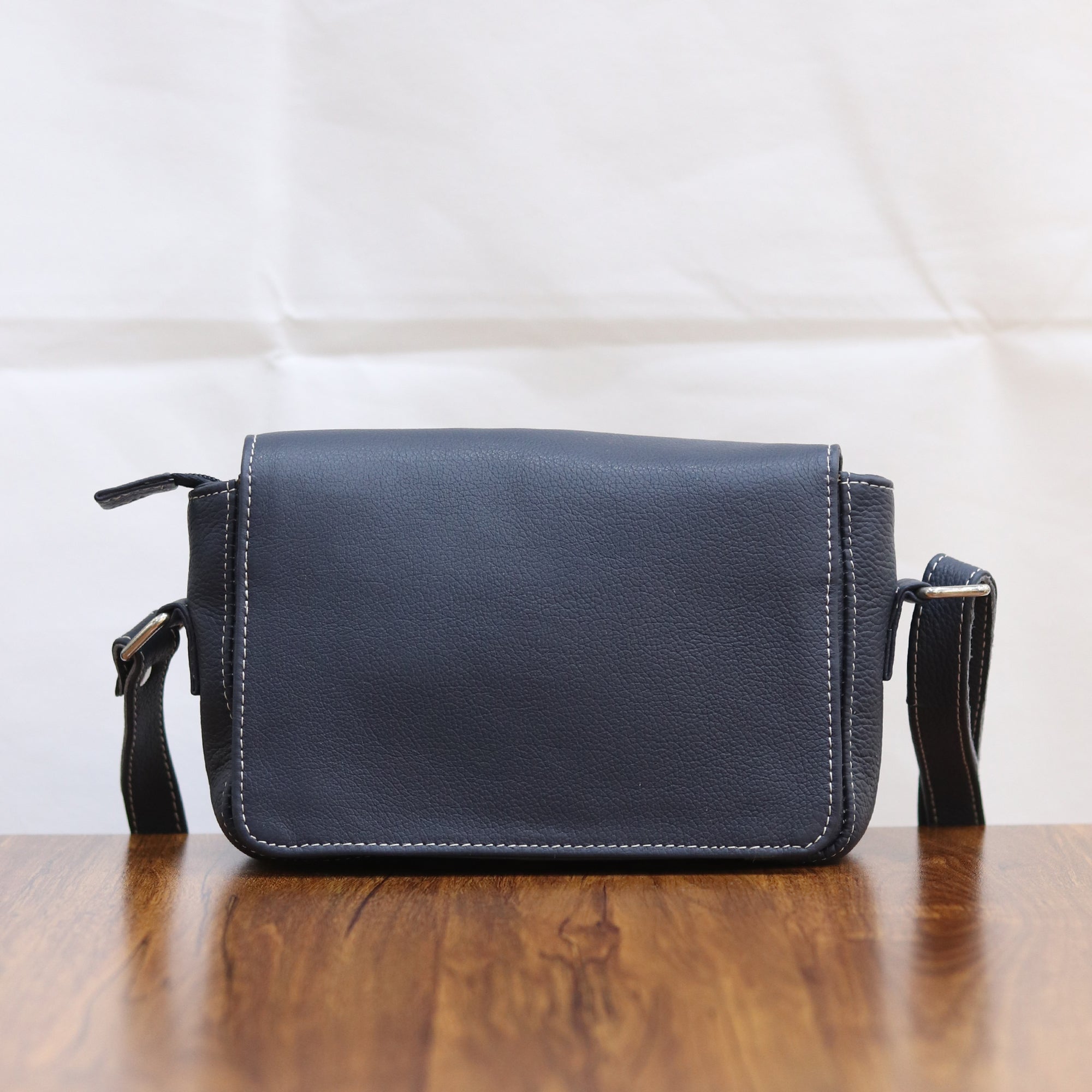Wavy Flap Crossbody Leather Bag