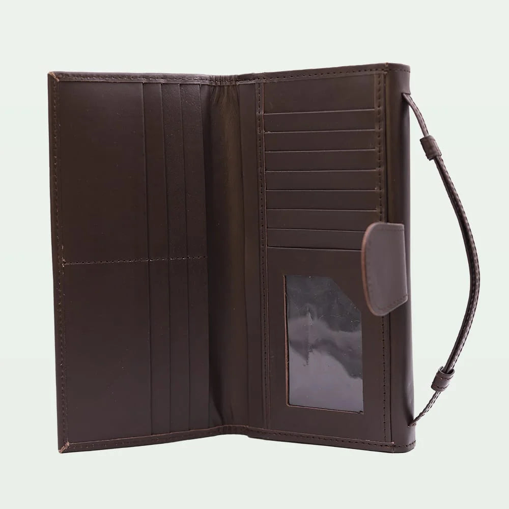 Signature Strap Clutch – Dark Brown