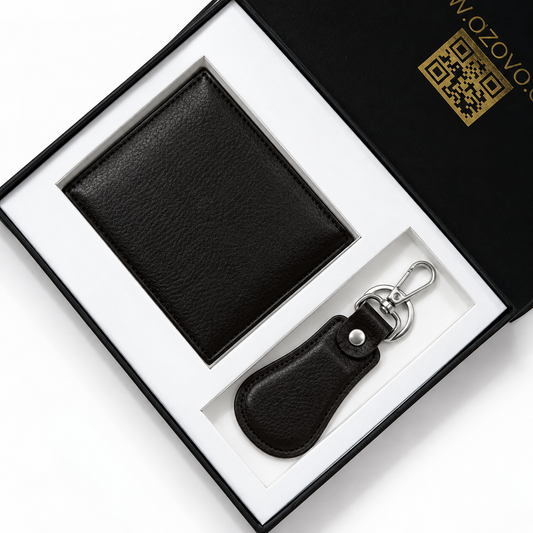 Handmade leather 2 Pcs Giftset |Special Edition Wallet and Keychain With Premium Box