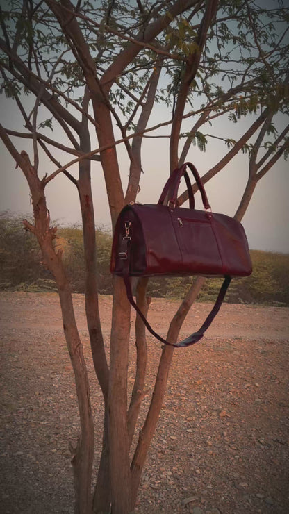 Premium Genuine Cow Leather Travel Duffle Bag
