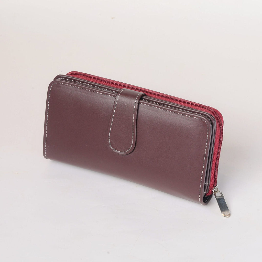 Handmade Leather Crimson Clutch