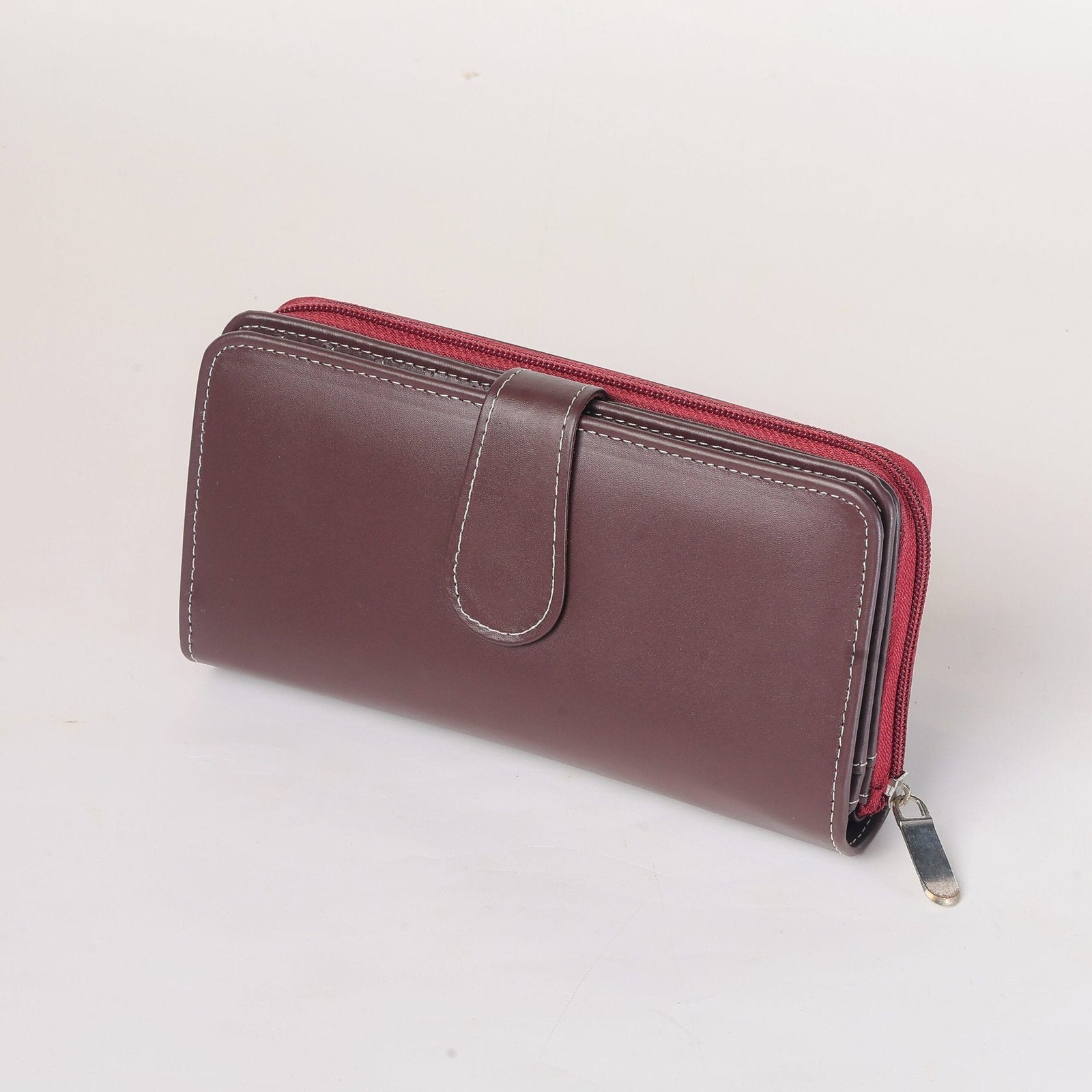Handmade Leather Crimson Clutch