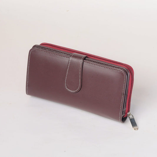 Handmade Leather Crimson Clutch