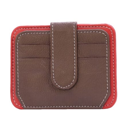 Vordex Card Case Red and Brown Dual-Tone Design