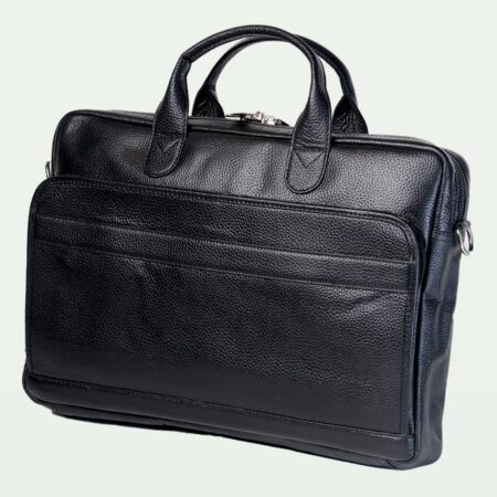 Classic Leather Laptop Bag Black