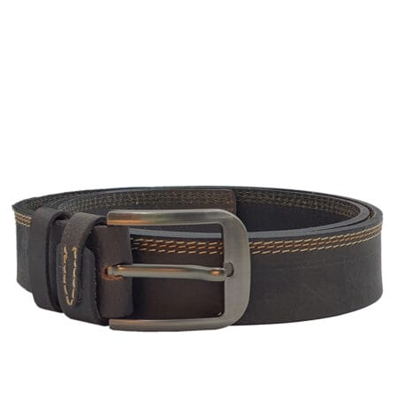 Titan Double-Stitched Casual Leather Belt