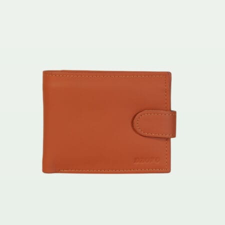 SecureSnap Leather Wallet with Button - Mustard