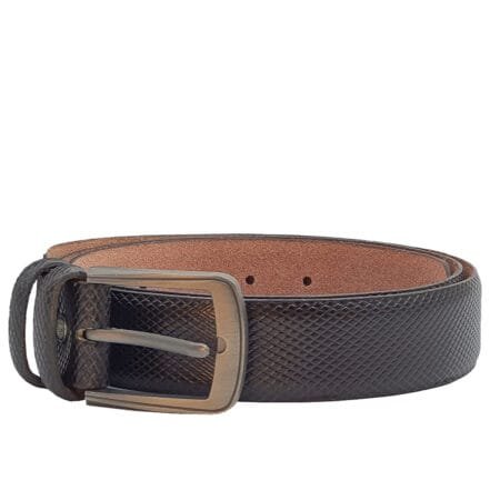 Snake Print Formal Black Leather Belt