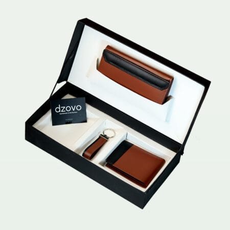 3-Piece Gift Set: Wallet, Ladies Clutch & Keychain (Mustard)