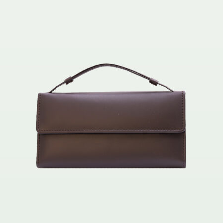 Signature Strap Clutch – Dark Brown