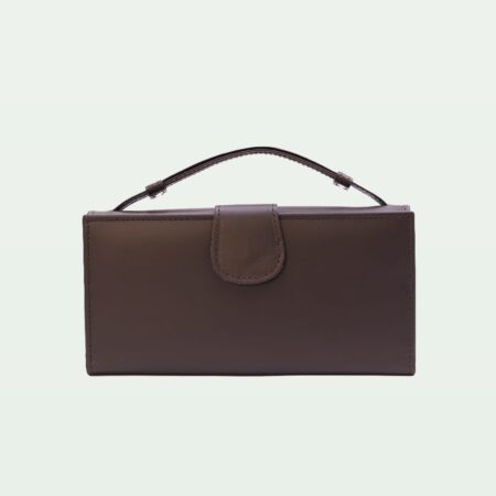 Signature Strap Clutch – Dark Brown